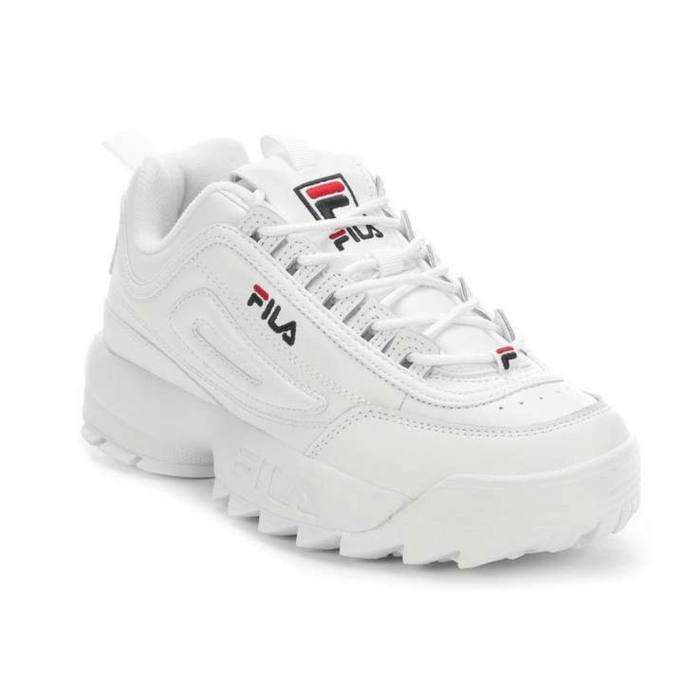 Size 8 - WHITE WOMEN'S FILA DISRUPTOR II PREMIUM SNEAKERS